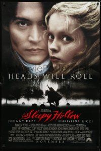 8j681 SLEEPY HOLLOW advance DS 1sh '99 directed by Tim Burton, Johnny Depp & Christina Ricci!
