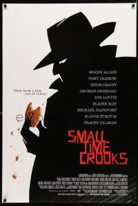 8j683 SMALL TIME CROOKS DS 1sh '00 Woody Allen, cool art of criminal in fedora w/cookie!