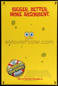 8j706 SPONGEBOB SQUAREPANTS MOVIE advance DS 1sh '04 great poster image of Spongebob!