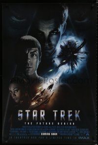 8j709 STAR TREK int'l advance DS 1sh '09 Chis Pine, Zachary Quinto, Zoe Saldana, space battle!