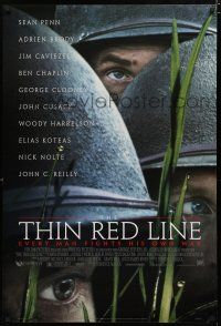 8j753 THIN RED LINE style B 1sh '98 Sean Penn, Woody Harrelson & Jim Caviezel in WWII!