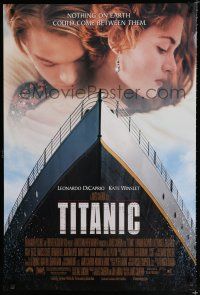 8j759 TITANIC DS 1sh '97 Leonardo DiCaprio, Kate Winslet, directed by James Cameron!