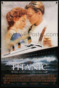 8j761 TITANIC revised style B int'l DS 1sh '97 DiCaprio, Kate Winslet, with Gloria Stuart credited!