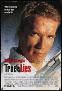 8j781 TRUE LIES style A advance DS 1sh '94 Arnold Schwarzenegger, directed by James Cameron!