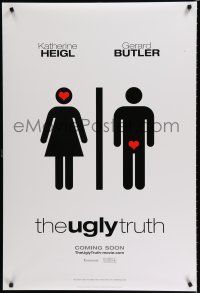 8j790 UGLY TRUTH teaser DS 1sh '09 Katherine Heigl, Gerard Butler, Bree Turner!