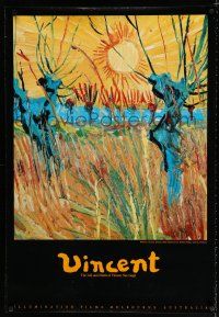 8j808 VINCENT 1sh '88 Van Gogh painting, Willows at Sunset!