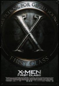 8j844 X-MEN: FIRST CLASS style B advance DS 1sh '11 James McAvoy, Fassbender, Marvel sci-fi