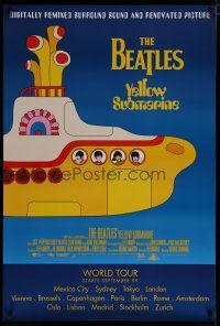 8j846 YELLOW SUBMARINE advance DS 1sh R99 psychedelic art of Beatles John, Paul, Ringo & George!