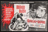 8k348 BLOOD BATH/QUEEN OF BLOOD pressbook '66 a new high in blood-chilling horror!
