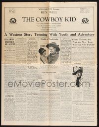 8k403 COWBOY KID pressbook '28 Rex Bell, love laughs at bandits in a western romance!