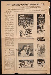 8k549 INVASION OF THE BODY SNATCHERS pressbook page '56 cool newspaper ads, classic sci-fi!