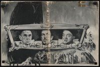 8k687 RAVEN pressbook '63 art of Boris Karloff, Vincent Price & Peter Lorre by Reynold Brown!