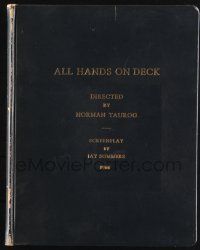 8k002 ALL HANDS ON DECK signed hardcover revised shooting final script Oct6,1960 Norman Taurog owned