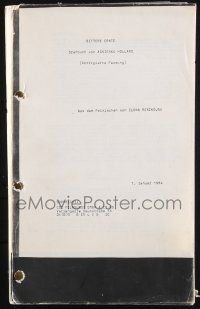 8k032 ANGRY HARVEST German script January 1, 1984, WWII screenplay by Agnieszka Holland!