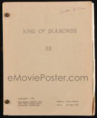 8k153 KING OF DIAMONDS TV script June 20, 1961, screenplay by Steve Fisher, The Swindler!