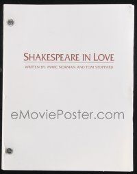 8k237 SHAKESPEARE IN LOVE script '98 screenplay by Marc Norman & Tom Stoppard!