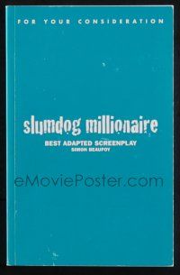 8k247 SLUMDOG MILLIONAIRE 5.25x8.25 script Nov 4, 2007 screenplay by Beaufoy, sent to Academy member