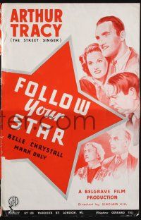 8k472 FOLLOW YOUR STAR English pressbook '38 Arthur Tracy The Street Singer & Belle Chrystall!