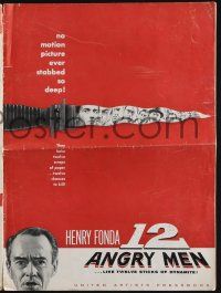 8k287 12 ANGRY MEN pressbook '57 Henry Fonda, Sidney Lumet courtroom classic, Hirschfeld art!
