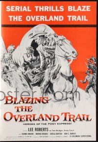 8k345 BLAZING THE OVERLAND TRAIL pressbook '56 Heroes of the Pony Express, Columbia serial!