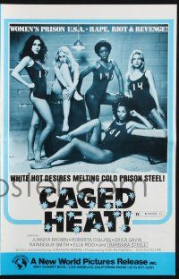 8k369 CAGED HEAT pressbook '74 first Jonathan Demme, Erica Gavin & sexy bad girls in prison!
