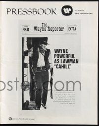 8k370 CAHILL pressbook '73 classic United States Marshall big John Wayne, w/ revised ad campaign!