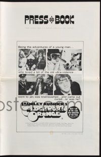 8k387 CLOCKWORK ORANGE pressbook '72 Stanley Kubrick classic, Phillip Castle art, Malcolm McDowell
