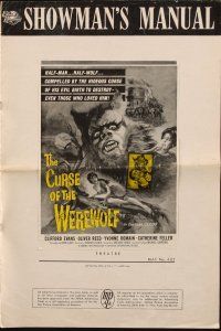 8k406 CURSE OF THE WEREWOLF pressbook '61 Hammer horror, Oliver Reed as the monster!
