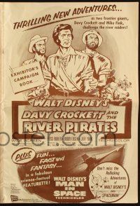 8k414 DAVY CROCKETT & THE RIVER PIRATES pressbook '56 Walt Disney, Fess Parker & Buddy Ebsen!