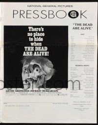 8k416 DEAD ARE ALIVE pressbook '72 Alex Cord, Samantha Eggar, wild zombie horror images!