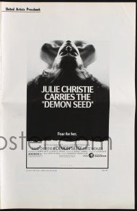 8k423 DEMON SEED pressbook '77 Julie Christie is profanely violated by a demonic machine!