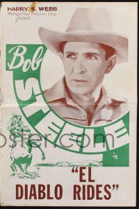 8k438 EL DIABLO RIDES pressbook '39 great images of tough cowboy Bob Steele!