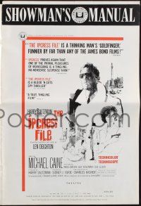 8k550 IPCRESS FILE pressbook '65 Michael Caine in the spy story of the century!