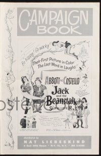 8k553 JACK & THE BEANSTALK pressbook R50s Abbott & Costello, their first picture in color!