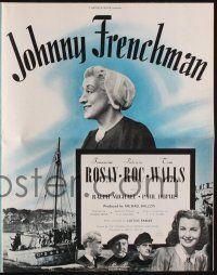 8k557 JOHNNY FRENCHMAN pressbook '46 Patricia Roc, Francoise Rosay, WWII English & French fishermen