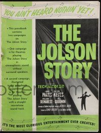 8k559 JOLSON STORY pressbook R54 Larry Parks & Evelyn Keyes in bio of world's greatest entertainer