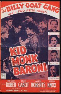 8k562 KID MONK BARONI pressbook '52 the Billy Goat Gang & a two fisted priest, 1st Leonard Nimoy!