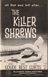 8k563 KILLER SHREWS/GIANT GILA MONSTER pressbook '59 great monster artwork, sci-fi double-bill!