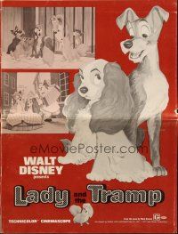 8k573 LADY & THE TRAMP pressbook R72 Walt Disney romantic canine dog classic cartoon!