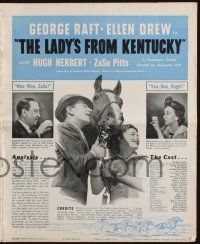 8k576 LADY'S FROM KENTUCKY pressbook '39 George Raft, Ellen Drew, cool horse racing images!