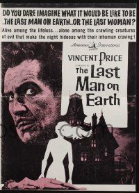 8k578 LAST MAN ON EARTH pressbook '64 Vincent Price is among the lifeless, cool Reynold Brown art!