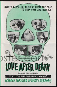 8k591 LOVE AFTER DEATH pressbook '68 buried alive, he returns from the dead to seek revenge!