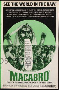 8k600 MACABRO pressbook '66 wild horror documentary, see the forbidden world in the raw!