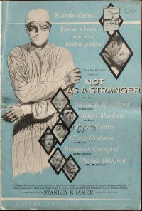 8k652 NOT AS A STRANGER pressbook '55 doctor Robert Mitchum, Olivia De Havilland, Frank Sinatra
