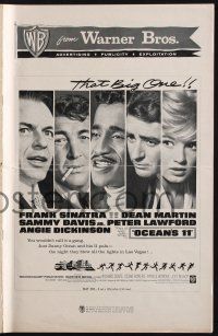 8k654 OCEAN'S 11 pressbook '60 Sinatra, Martin, Davis Jr., Dickinson, Lawford, Rat Pack!