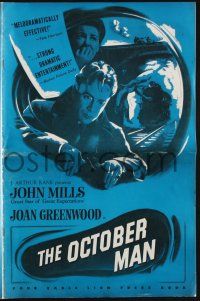 8k655 OCTOBER MAN pressbook '48 John Mills, Joan Greenwood, written by Eric Ambler!