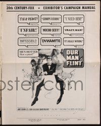 8k660 OUR MAN FLINT pressbook '66 Bob Peak art of James Coburn, sexy James Bond spy spoof!