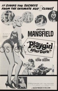 8k675 PLAYGIRL AFTER DARK pressbook '62 full-length images of sexy Jayne Mansfield!