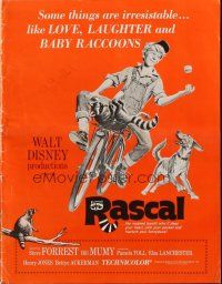 8k686 RASCAL pressbook '69 Walt Disney, Bill Mumy on bike with raccoon & dog!