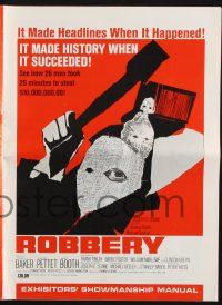 8k691 ROBBERY pressbook '67 Stanley Baker, Peter Yates, 3 million pounds says crime pays!